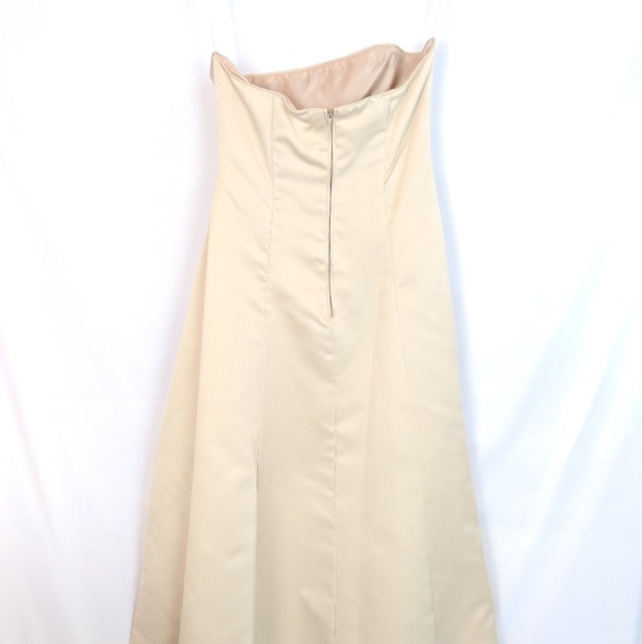 Victory Collection Long Gold Strapless Gown Dress Women Large - Picture 4 of 6